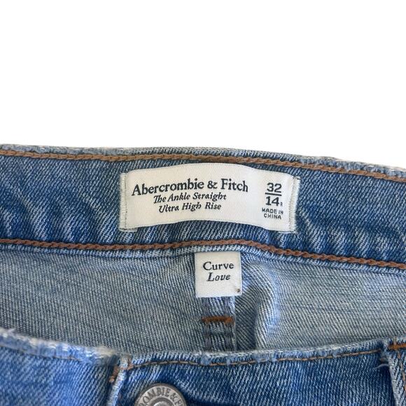 Abercrombie The Ankle Straight Ultra High Rise Jeans Sz 32 - Picture 2 of 6